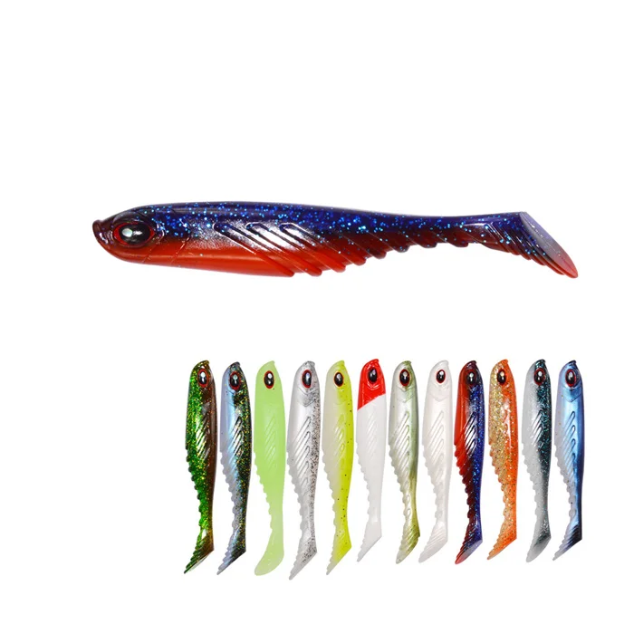 

HAWKLURE T tail plastic soft fishing lures 75mm 3.2g bass fish pesca lure swim bait soft plastic worm lure, 14colors
