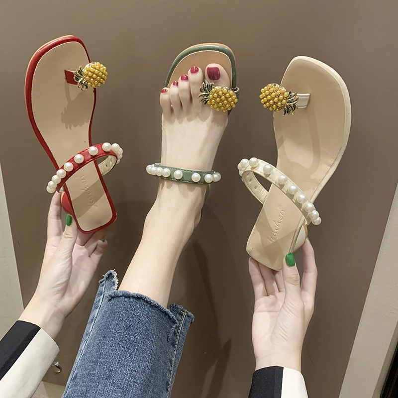 

New Clip Toe Sandals Summer Trend Slippers Women's Pineapple Shoes