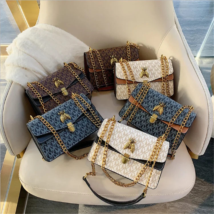 

2021 new letter small square bag lady bee cross-body bag, Picture color