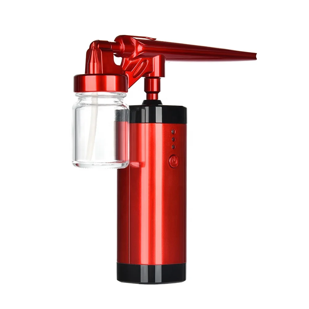 

2021 New Style Portable Professional Rechargeable Mini Compressor Air Pump Airbrush With Air Compressor Water Tank, Red or customize