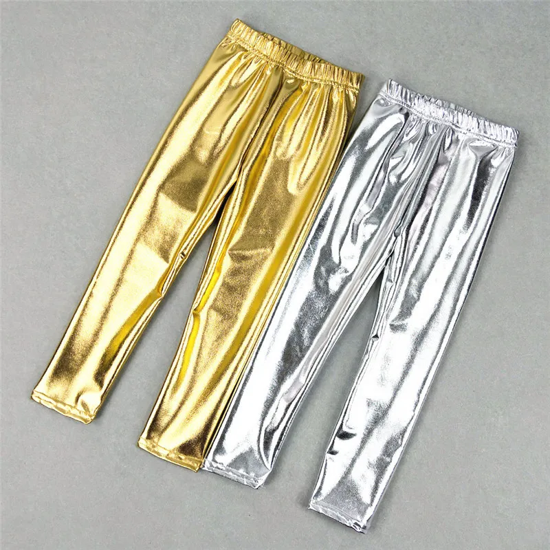 

Children's Gold Leggings Baby Girl Pants Kids Silver Trousers, Picture
