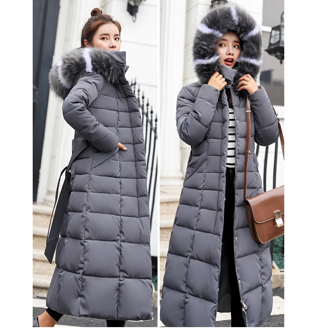 

coldker Winter Jacket Women Down Cotton Long Warm Winter Female Coat Long Parka Parkas Hooded Outwear