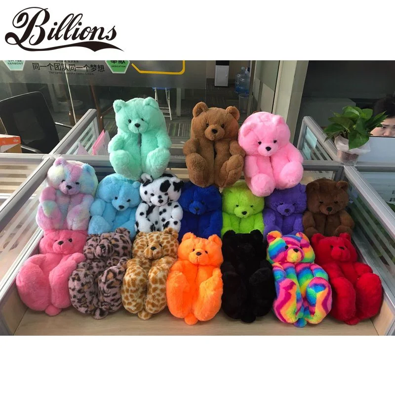 

Top Selling Wholesale Cheaper Different Color Available Lovely Girls House Slippers Teddybear Slippers, Picture shows