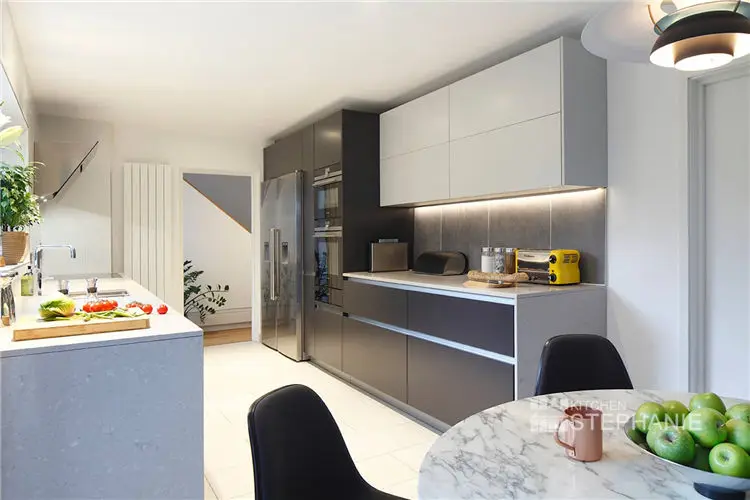 assembled modern kitchen designs for apartment, black MDF lacquer cabinet kitchen furniture