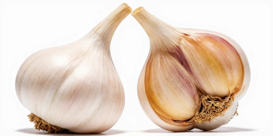 Chef using garlic in a pan