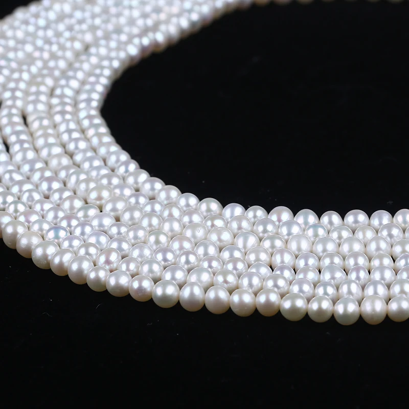 

High Quality  natural white round potato shape freshwater pearl beads for jewelry