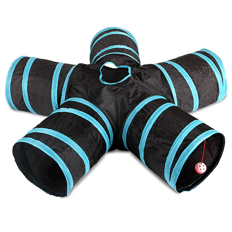 

Wholesale In Stock Pet Products Foldable 4 Way Cat Tunnel Cat Toy