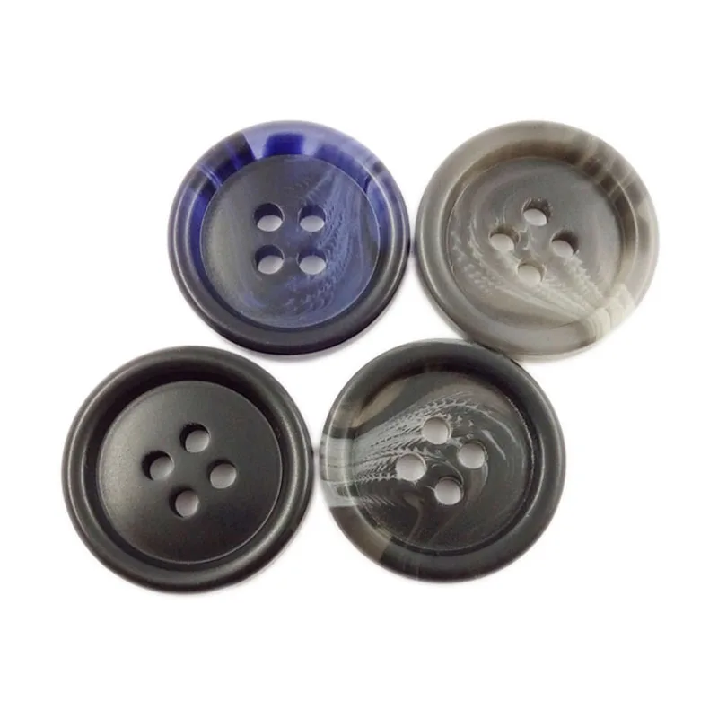 

Factory Wholesale Eco-friendly Resin Recycled Fancy Stock Black Plastic Suit Overcoat Horn Like Buttons for Clothing, 4 colors in stock