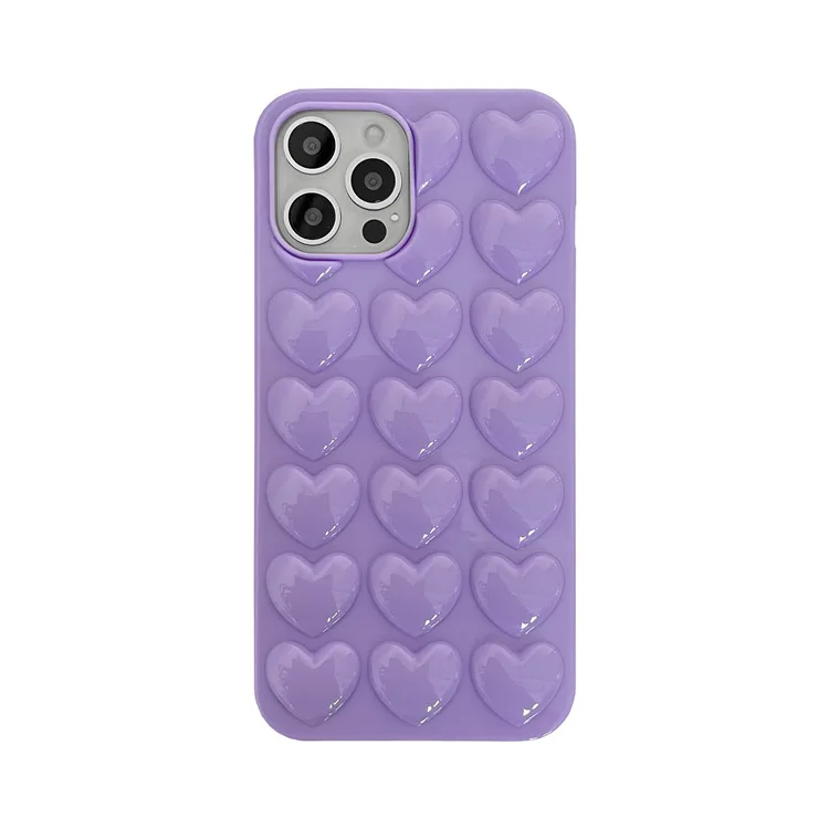 

PurpleLove Heart Stress Relief Bubble Original Liquid Silicone Smartphone Back Case Cover For iphone 13 pro max XS XR XS MAX, Purple