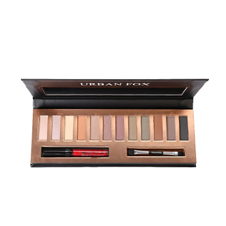 

European And American Hot Sale 12-Color Matte Eyeshadow Beginner Beauty Ins Earth Color Smoky Makeup Eyeshadow Tray