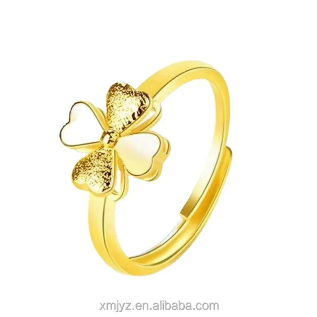 

Popular Korean Four-Leaf Clover Fashion Gold-Plated Ring Ladies Gold-Plated Gold Four-Leaf Clover Ring Ring