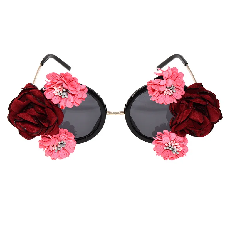 

2021 New Fashion Beautiful roses hyperbole ray band Women Sunglasses