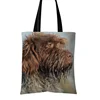 Handmade Cute Griffon wirehaired Pointer Puppies Printed Canvas Shopping Shoulder Bag