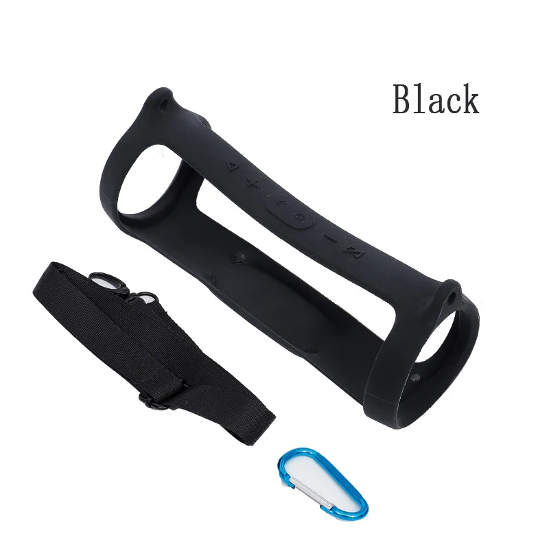 

professional manufacturing silicone speaker case with carabiner and shoulder strap bumper case for jbl charge4