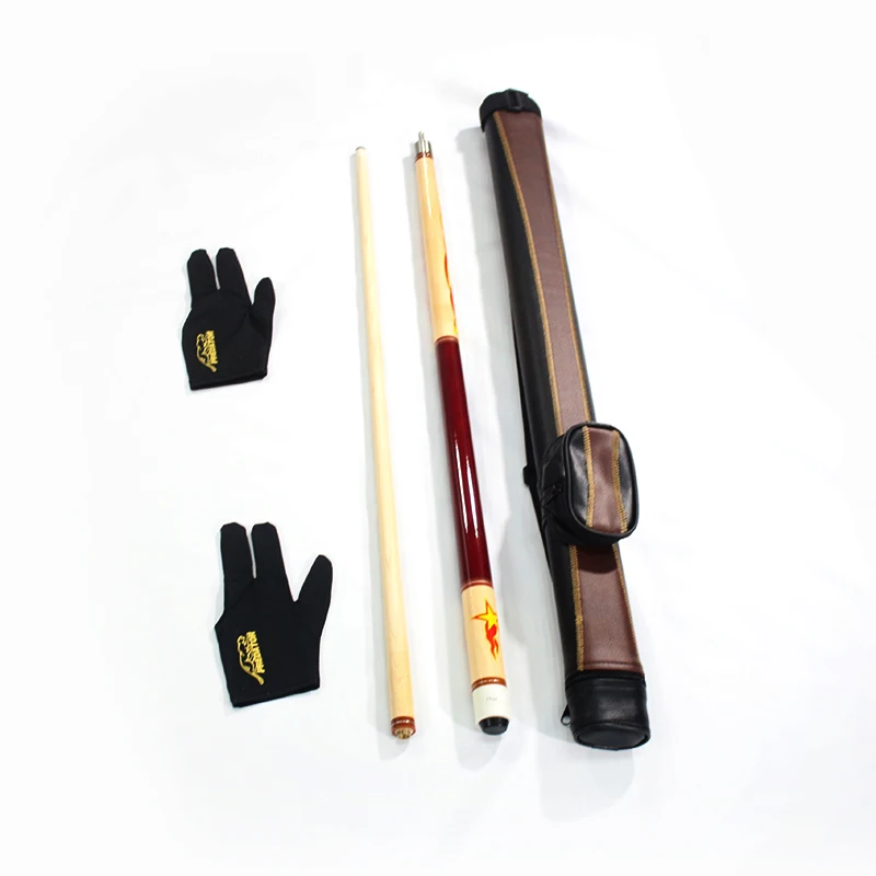 

Portable billiard accessary kit 1/2 pool cue+cue case+ billiard gloves for sale