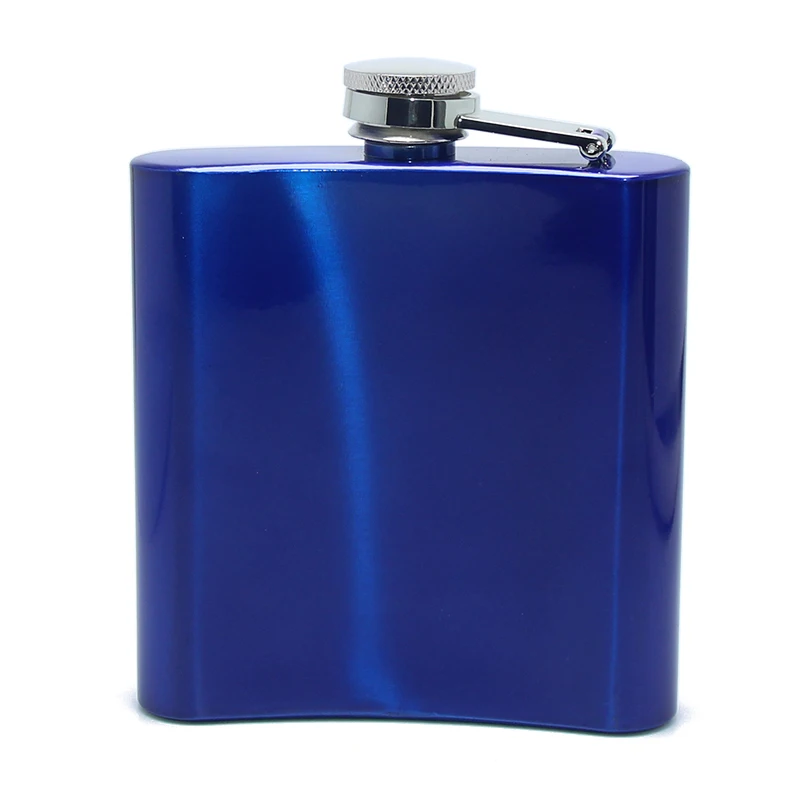 

6oz Fashion Hip Flask Stainless Steel Wine Flask Portable Blue Color Wine Flask Portable