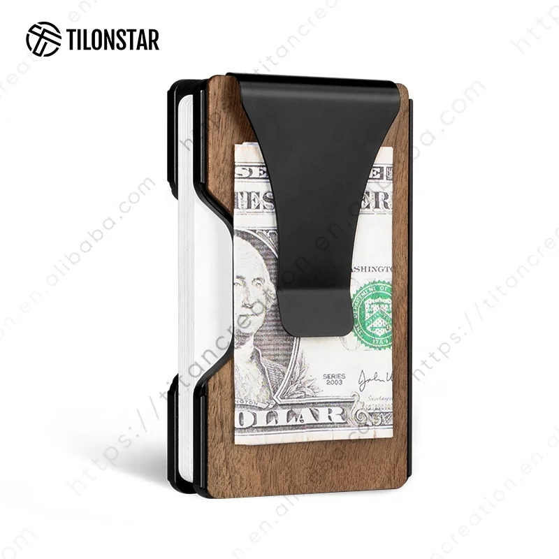 

TILONSTAR New Product Metal Wallet Aluminum RFID Blocking Credit Card Holder With Money Clip