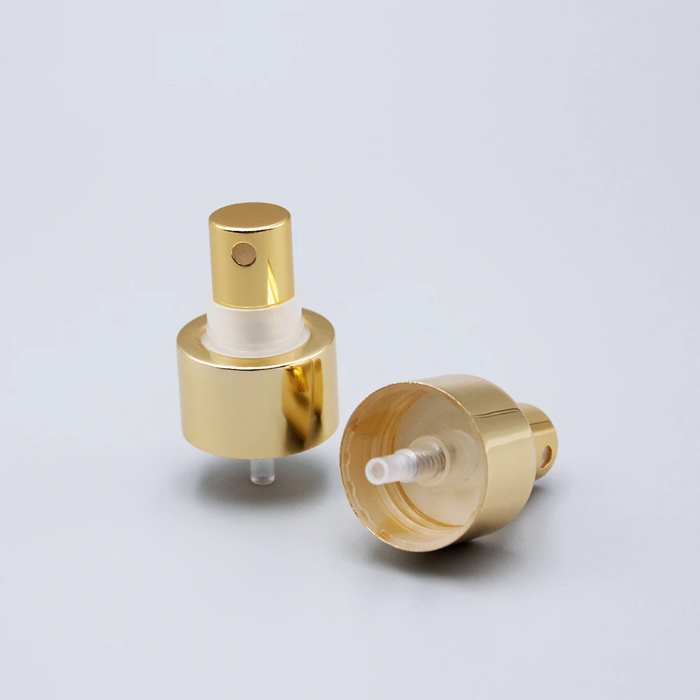 Aluminum Golden Perfume Crimp Pump Fine Mist Sprayer Bottles Liqui Bottle Carton Box 20/410 24/410 28/410 Customized 25-30 Days
