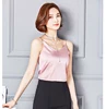 O-neck sexy solid color breathable silk tank tops