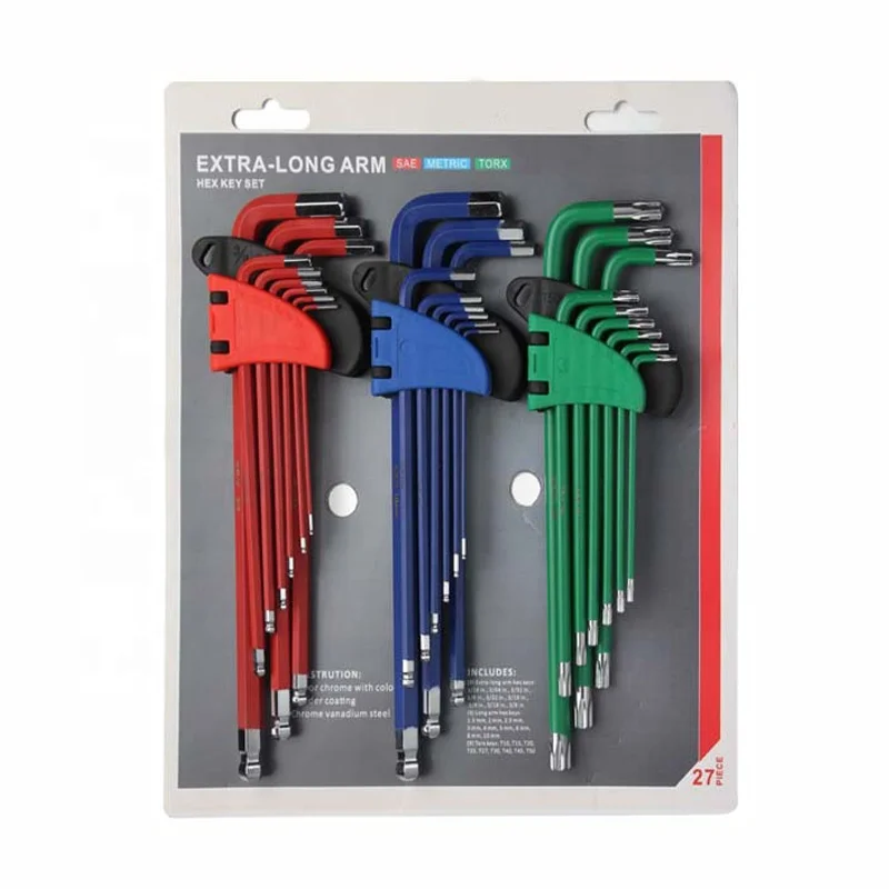 27pcs Colorful Allen Key Set 3pcs Tool Set Allen Wrench Hex Key Wrench