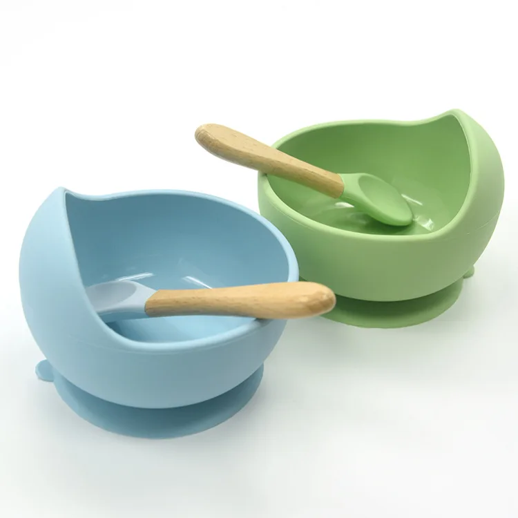 

baby feeding set silicone bowl with spoon for kids silicone baby bowls factory price dropshipping