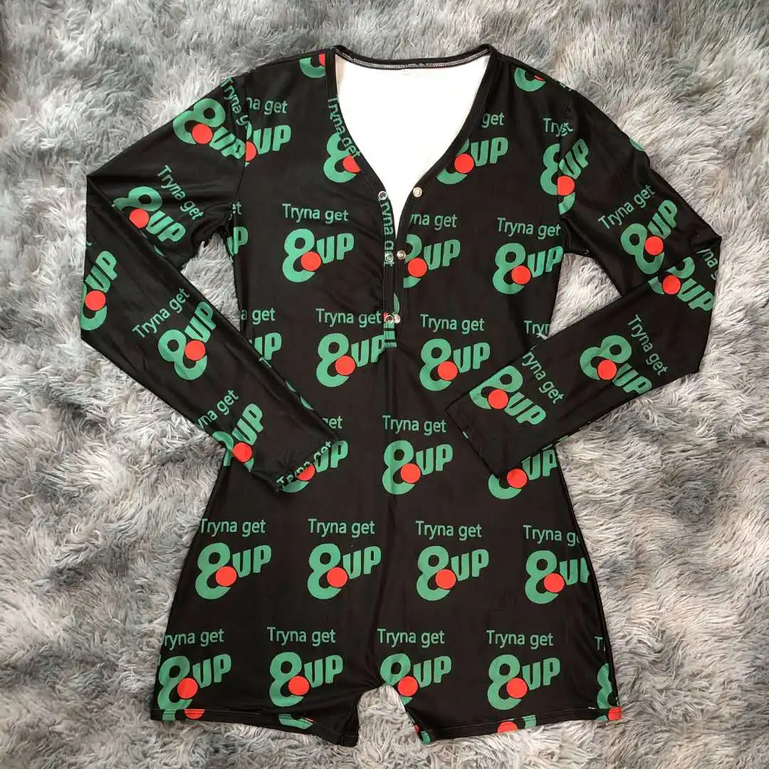 

Custom Women Long Sleeve 8up Nightwear Jumpsuit nighty for adults onesie