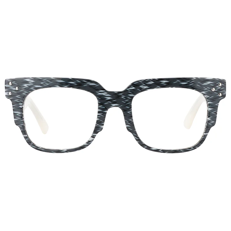 

Bold Square Acetate Eyeglasses Men Optical Eyeglasses FA0451 Dark Blue Eyeglasses Frames with Spring Hinge, Multi colors