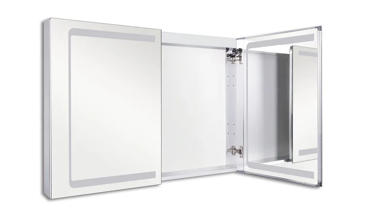 IP44 Aluminum Glass Shaving Modern Bathroom Led Mirror Cabinet