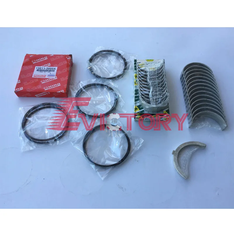 

For Hino N04C-T N04CT N04C rebuild kit piston ring+ engine bearing+ gasket kit