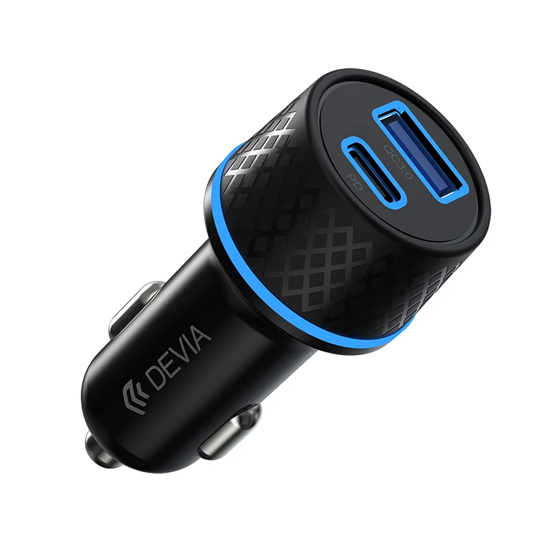 

Devia 12/24V DC Car Accessory 42.5W Power Plug Adapter Plug PD+QC Quick Car Charger USB Type-c dual socket