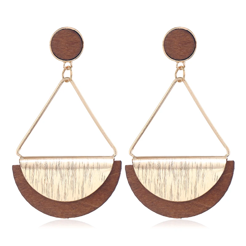 Fashion wood and gold earrings For Women Wholesale N99272