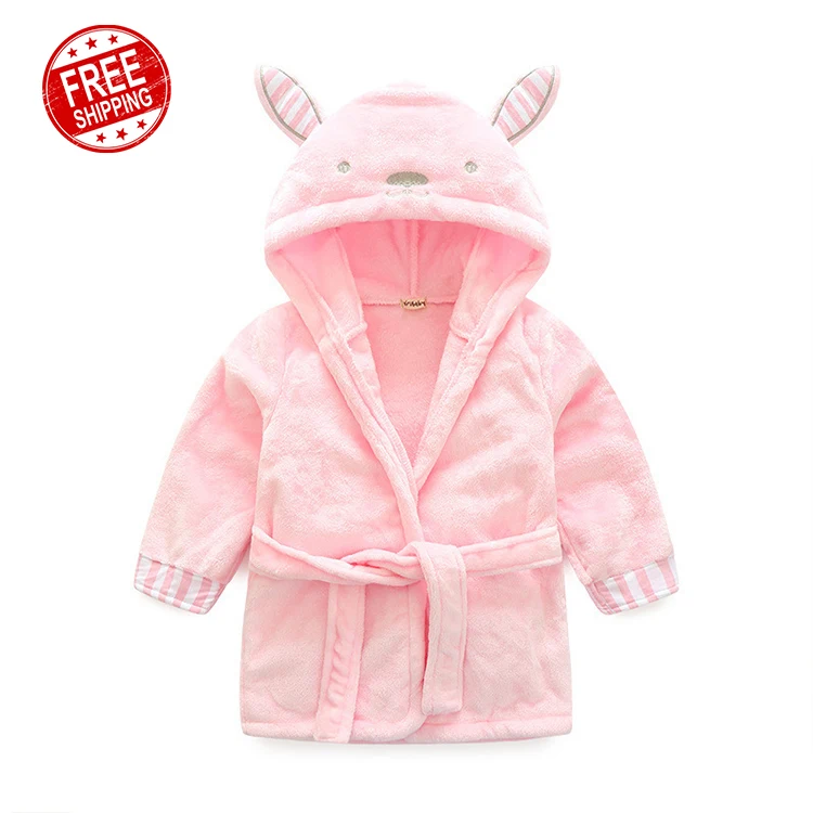 

New Flannel Bath Robe Cute Baby Children Bath Robe