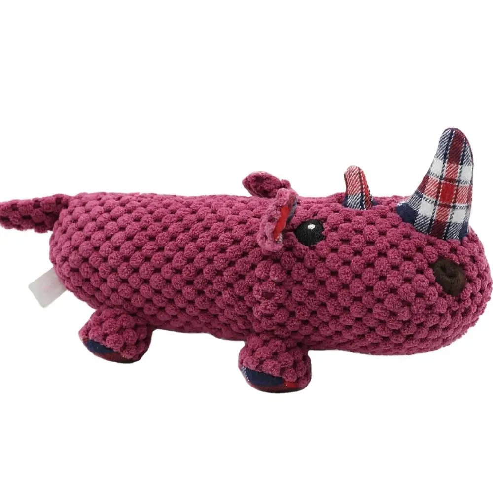 

Manufacturer customized rhino plush dog toy with cheapest price PLUSH Stuffed dog toy DOGS TOY MANUFACTURER, Plum