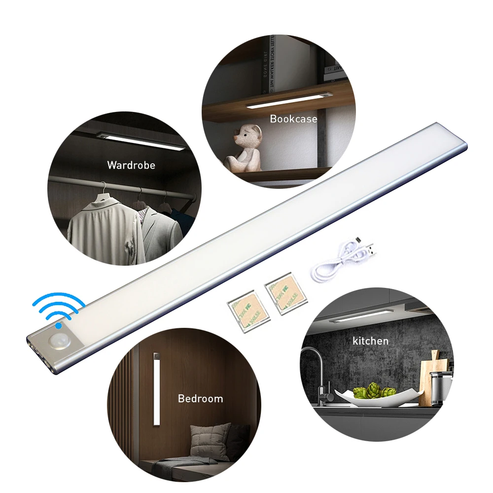 52 battery operated rechargeable modern smart touch motion sensor magnetic led under kitchen cabinet lights