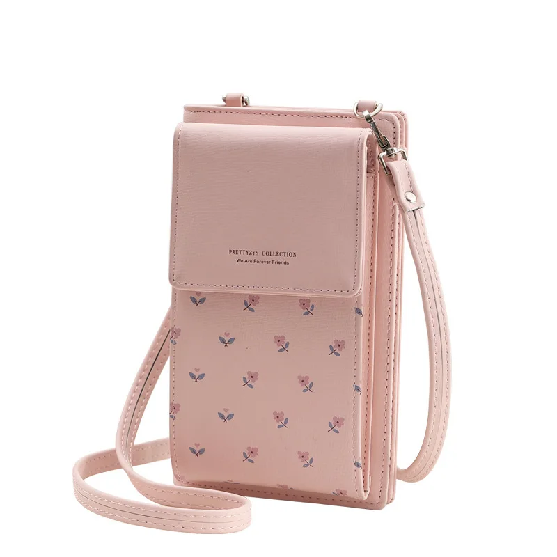 

Hot Sale Fashion Printing Leather Card Holder Ladies Shoulder Bag for Phone Mobile Phone Wallet Bag, Black,gray,red,pink,blue,brown