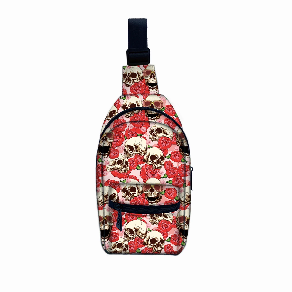 

Bolsa crossbody lightweight shoulder strap adjustable crossbody chest bag shoulder brusttasche skull design print custom, Customized