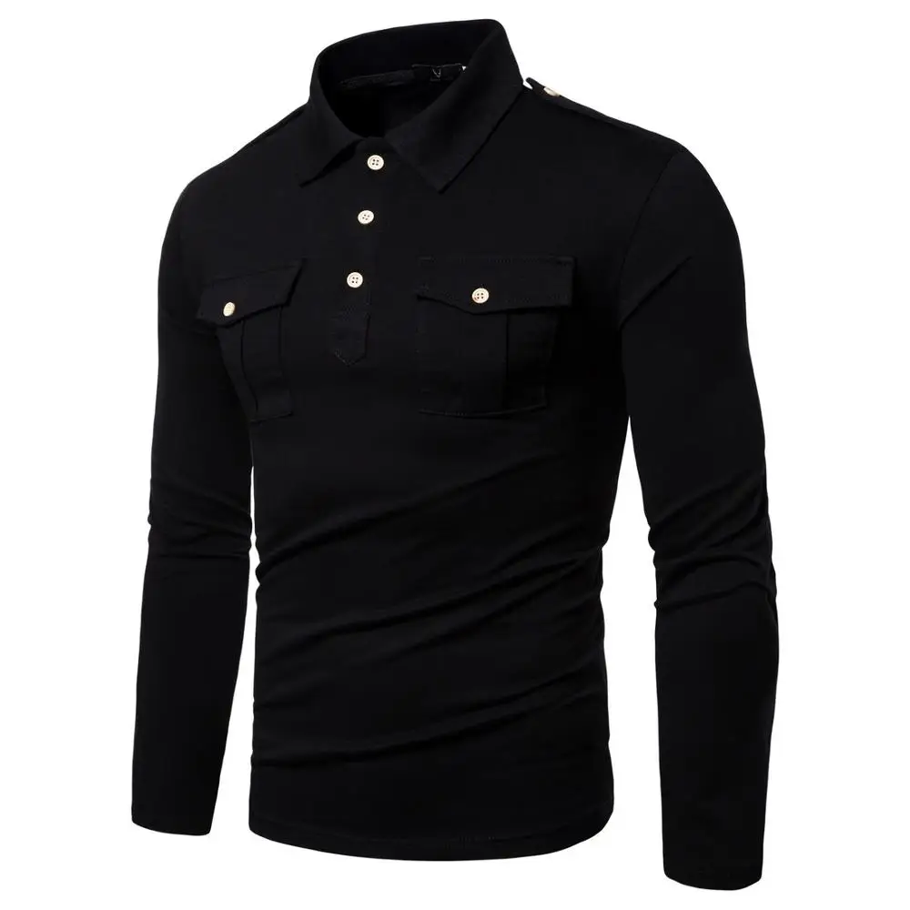 

high quality mens t-shirts long sleeve mens t shirts Solid Color polo shirt men without logo polo