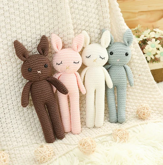 

new handmade crochet wool doll wool animal stuffed plush toy baby soothing baby baby sleeping doll