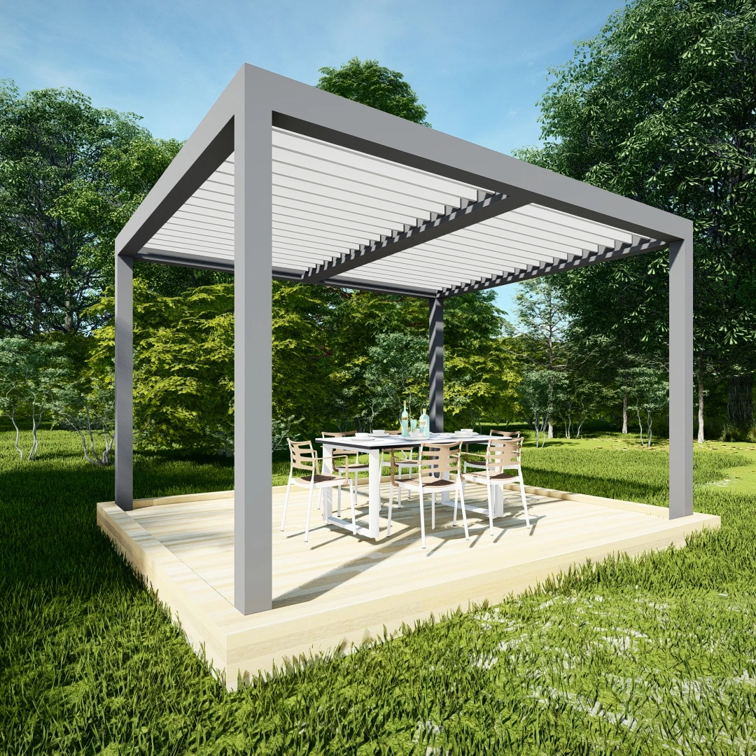 

4*4 Fengxin Louver Roof Gazebo Patio Awning Canopy Garden Waterproof Aluminum Porgola Building