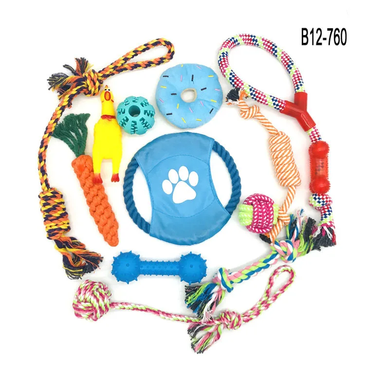 

Custom Cat Pet Dog Chew Toy 10 Pack Set Dog Rope Toys Puppy Grinding Teeth Dog Chew Toys for Puppies Teething, See picture