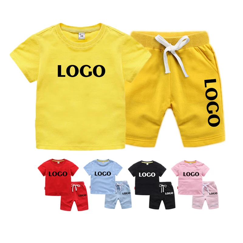 

Custom Made Logo Kids Clothing Sets Fashion 2pcs Kids Clothes Set Kids Short Set