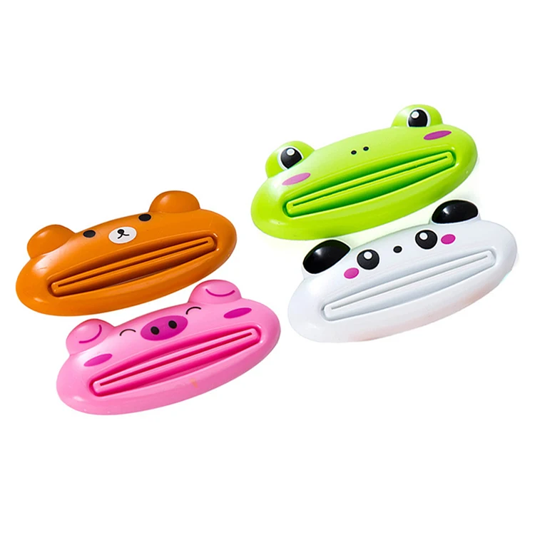 

2021 Home Bathroom Animal Easy Toothpaste Dispenser Plastic Tooth Paste Tube Squeezer Useful Toothpaste Rolling Holder Squeezer, Pink, white, yellow, green