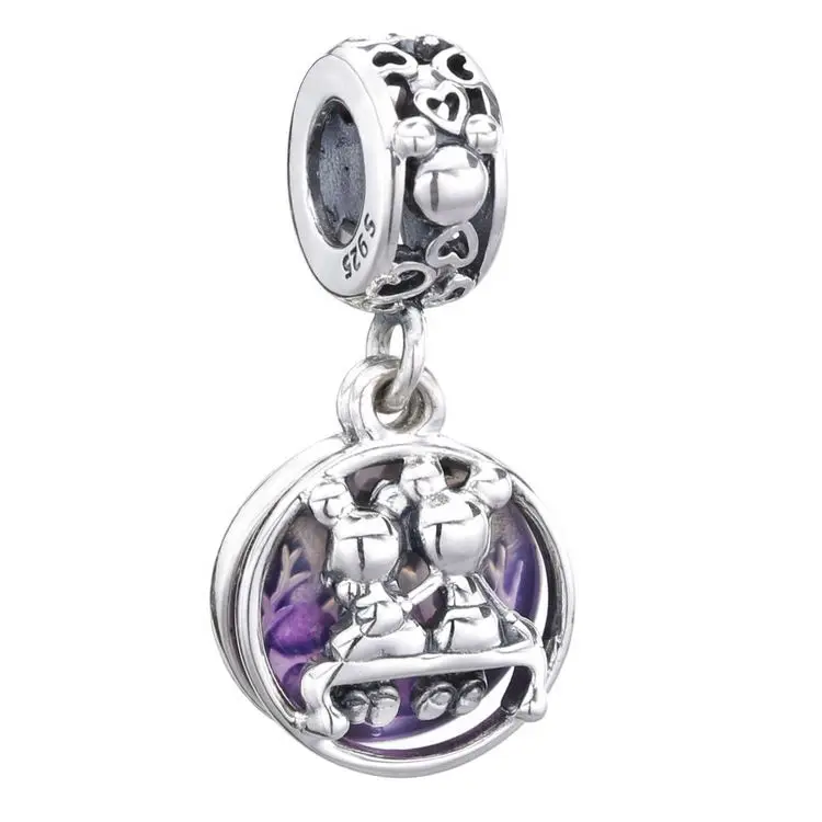 

New arrival party jewelry Mickey and Minnie designer charms for bracelets, Silver