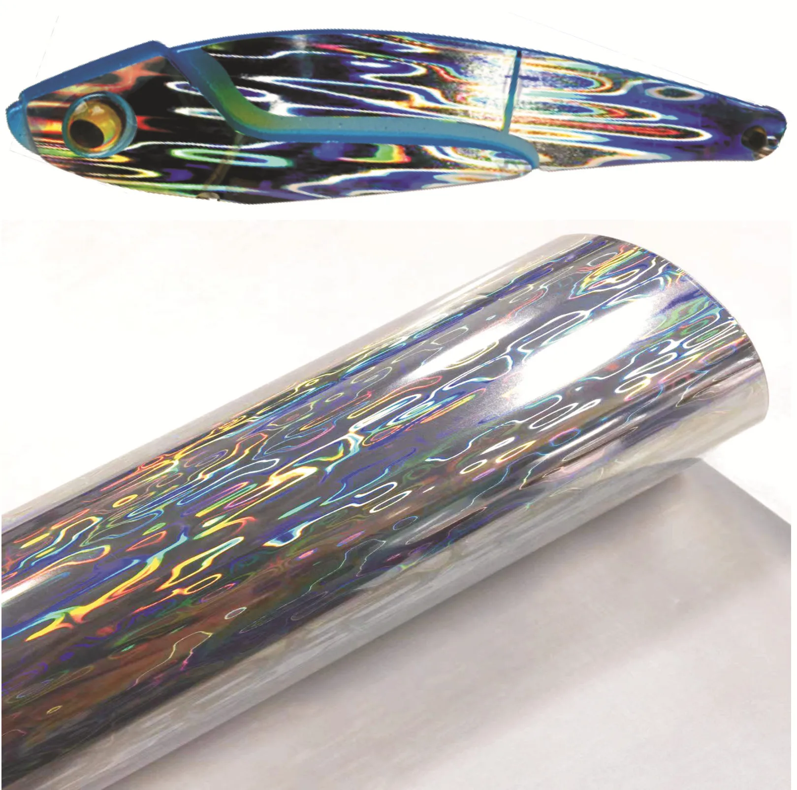 

Hot Stamping Holographic foil for Fishing Lure Foil DIY Jig Spoon Camping Light Water Ripper Films Fishing accessories