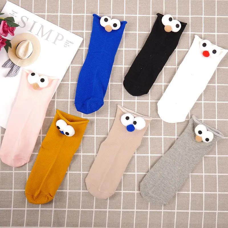 

Wholesale colorful 3d animal accessory cute cartoon design cotton crew custom women slouchy socks, As pic