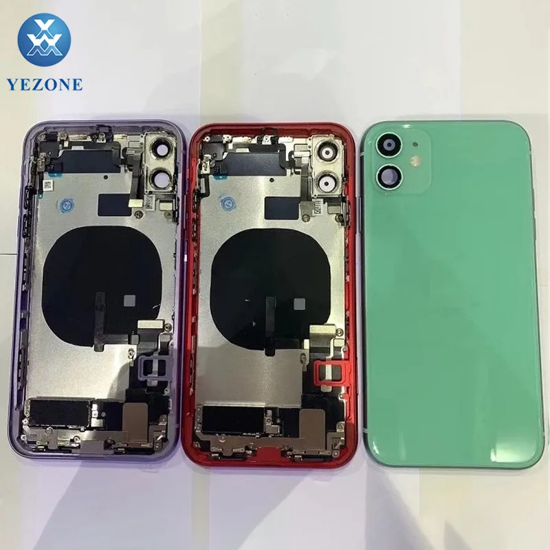 

Full Housing For iPhone 11/11Pro/ 11 Pro Max Back Glass Battery Cover Middle Frame Chassis with Flex Cable Assembly Replacement