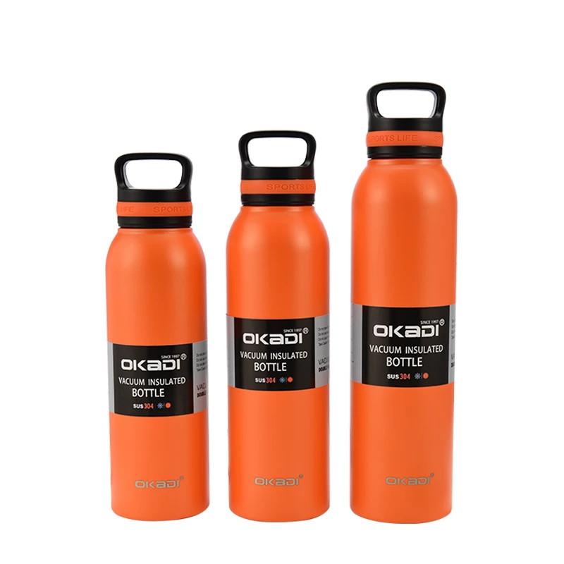 

OKADI new arrivals 750ml ss double wall insulated sport water bottle hot and cold stainless steel water bottle, Customized color