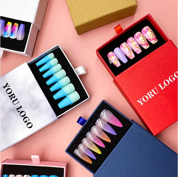 

Tstory 2021 Hot Sale High-quality customized personal label press on nail packaging Box with logo