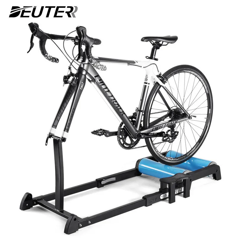 

Bicycle Trainer Roller Indoor Home Exercise Cycling Training Fitness Portable Folding for 24 - 29" MTB 700C Road Bike, Black blue
