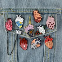 

16 style Anatomical Heart Enamel Pins Medical Anatomy Brooch Heart Neurology Pins for Doctor and Nurse Bags Badge Lapel Pins
